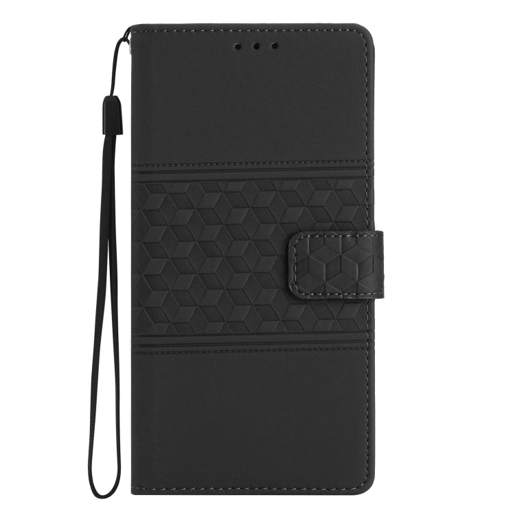 For Samsung Galaxy S23 FE 5G Diamond Embossed Skin Feel Leather Phone Case(Black) - Galaxy S23 FE 5G Cases by buy2fix | Online Shopping UK | buy2fix