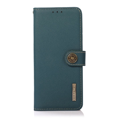 For OnePlus 12 KHAZNEH Custer Genuine Leather RFID Phone Case(Green) - OnePlus Cases by buy2fix | Online Shopping UK | buy2fix