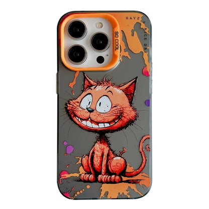 For iPhone 16 Pro Max Animal Pattern Oil Painting Series PC + TPU Phone Case(Smiling Cat) - iPhone 16 Pro Max Cases by buy2fix | Online Shopping UK | buy2fix