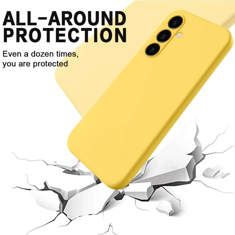 For Samsung Galaxy S23 FE 5G Pure Color Liquid Silicone Shockproof Phone Case(Yellow) - Galaxy S23 FE 5G Cases by buy2fix | Online Shopping UK | buy2fix