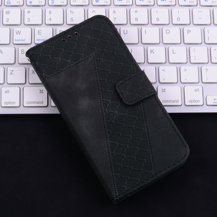 For iPhone 16 Pro Seven-shaped Embossed Leather Phone Case(Black) - iPhone 16 Pro Cases by buy2fix | Online Shopping UK | buy2fix