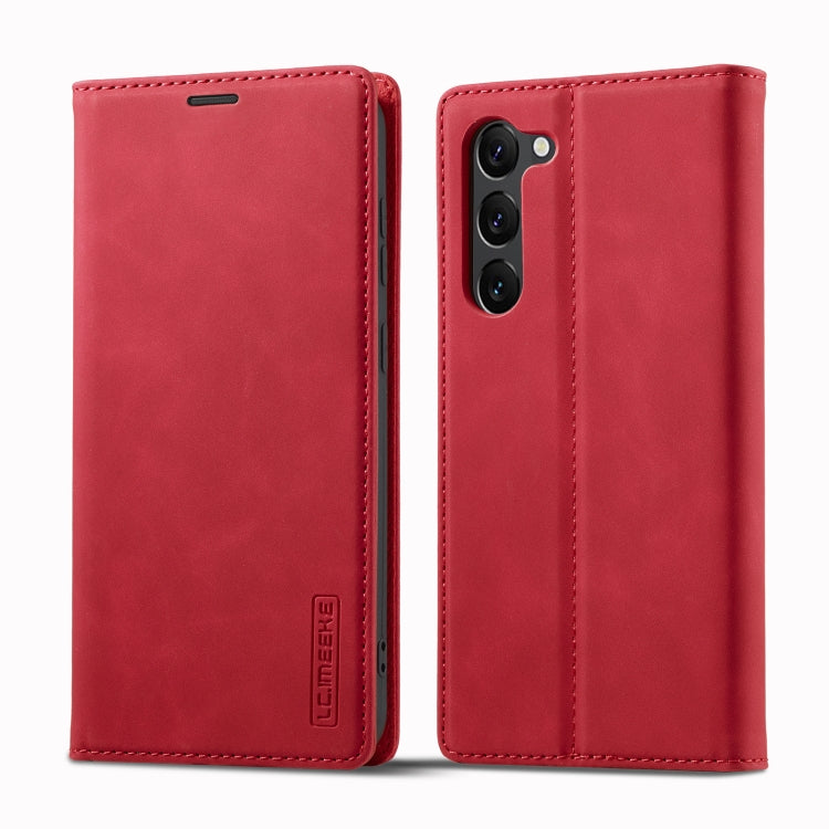 For Samsung Galaxy S24+ 5G LC.IMEEKE Strong Magnetism Microfiber Leather Phone Case(Red) - Galaxy S24+ 5G Cases by LC.IMEEKE | Online Shopping UK | buy2fix