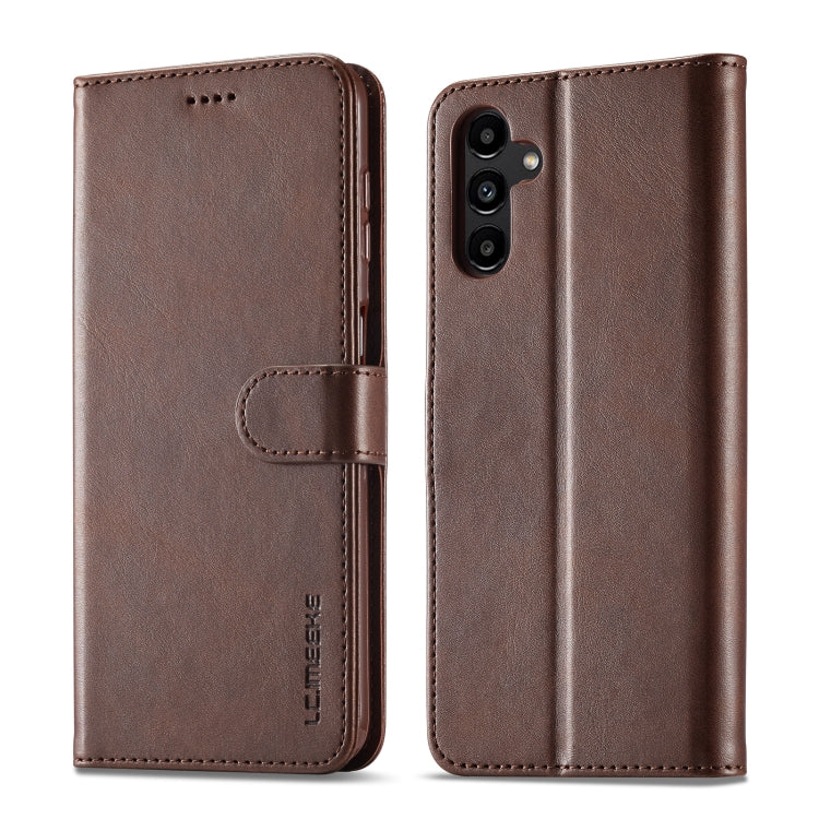 For Samsung Galaxy A15 5G LC.IMEEKE Calf Texture Leather Phone Case(Coffee) - Galaxy Phone Cases by LC.IMEEKE | Online Shopping UK | buy2fix