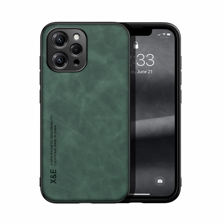 For Xiaomi Redmi 12 4G Skin Feel Magnetic Leather Back Phone Case(Green) - Xiaomi Cases by buy2fix | Online Shopping UK | buy2fix