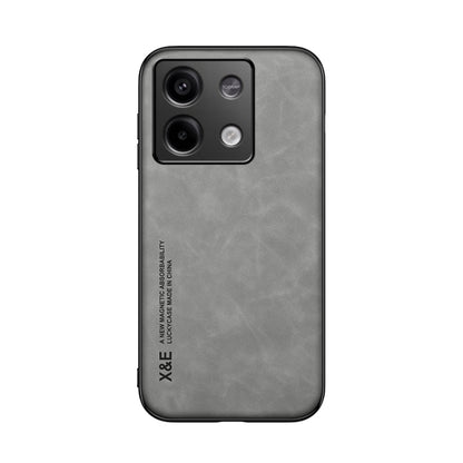 For Xiaomi Redmi Note 13 5G Skin Feel Magnetic Leather Back Phone Case(Light Grey) - Note 13 Cases by buy2fix | Online Shopping UK | buy2fix