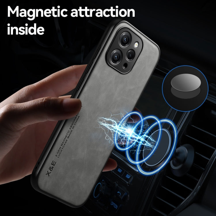 For Xiaomi Redmi Note 13 Pro 5G Skin Feel Magnetic Leather Back Phone Case(Dark Grey) - Note 13 Pro Cases by buy2fix | Online Shopping UK | buy2fix