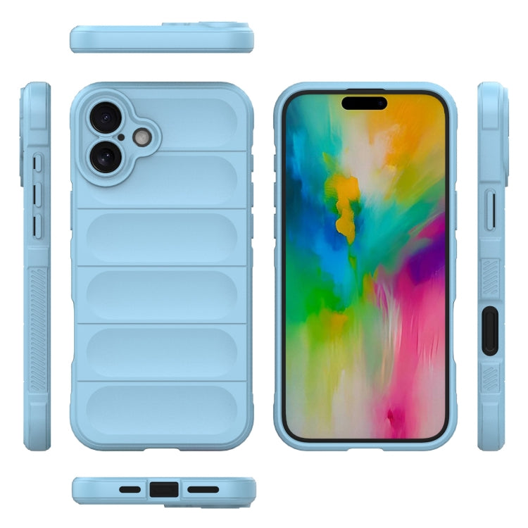 For iPhone 16 Plus Magic Shield TPU + Flannel Phone Case(Light Blue) - iPhone 16 Plus Cases by buy2fix | Online Shopping UK | buy2fix