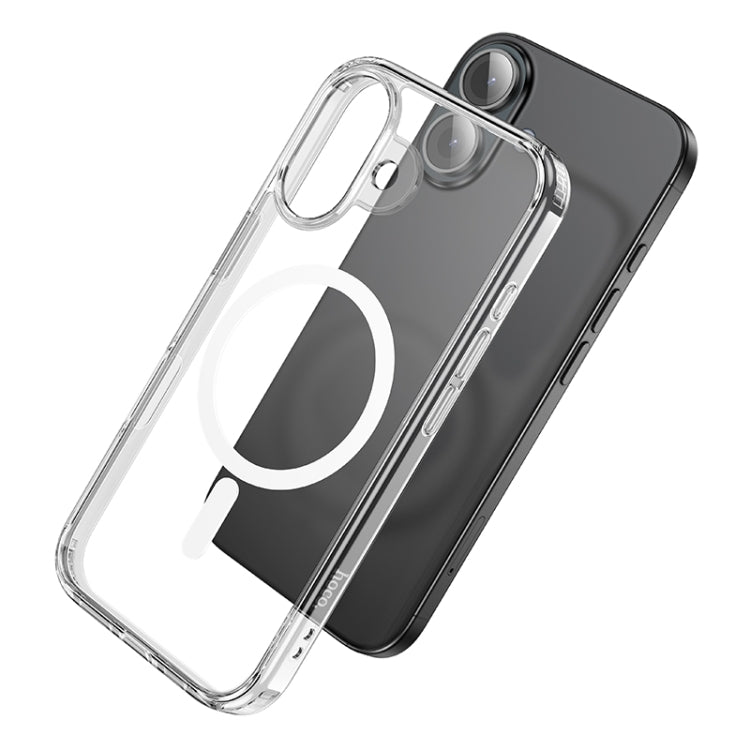 For iPhone 16 Plus hoco MagSafe Magnetic Series Airbag Shockproof Phone Case(Transparent) - iPhone 16 Plus Cases by hoco | Online Shopping UK | buy2fix