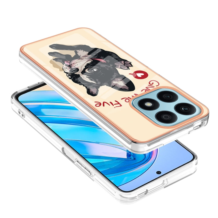 For Honor X8a Electroplating Marble Dual-side IMD Phone Case(Lucky Dog) - Honor Cases by buy2fix | Online Shopping UK | buy2fix