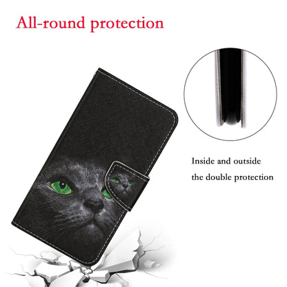 For iPhone 16 Plus 3D Colored Drawing Flip Leather Phone Case(Black Cat) - iPhone 16 Plus Cases by buy2fix | Online Shopping UK | buy2fix