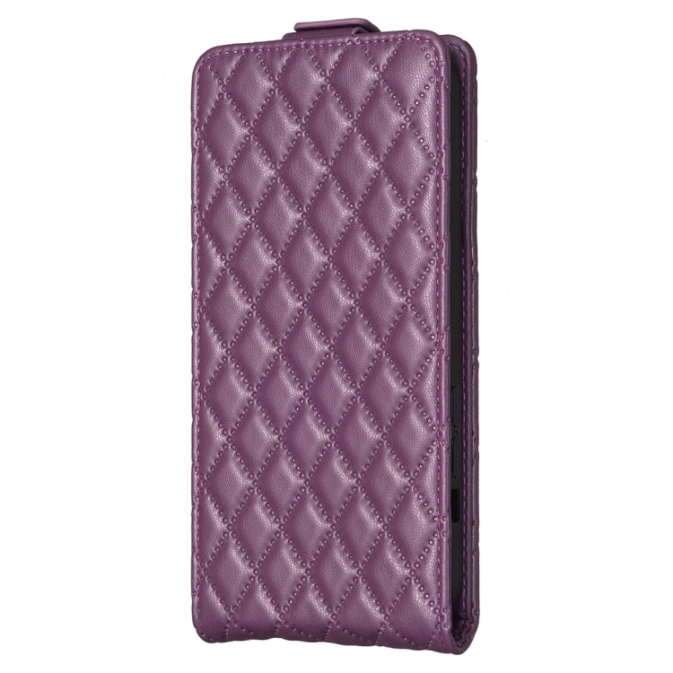 For Xiaomi Redmi Note 13 Pro 4G Global Diamond Lattice Vertical Flip Leather Phone Case(Dark Purple) - Note 13 Pro Cases by buy2fix | Online Shopping UK | buy2fix