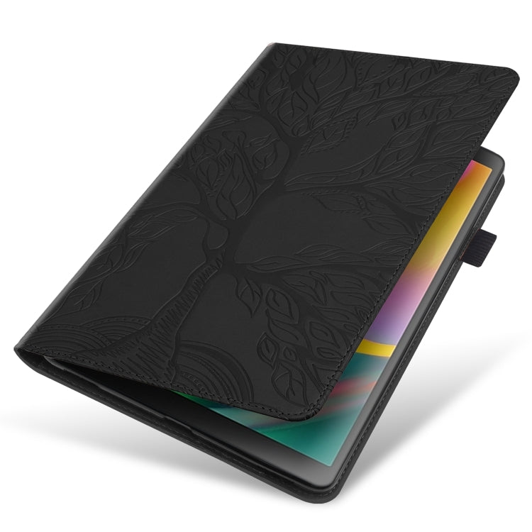 For Samsung Galaxy Tab S9+ / S9 FE+ Life Tree Series Horizontal Flip Leather Tablet Case(Black) - Galaxy Tab S9+ Cases by buy2fix | Online Shopping UK | buy2fix