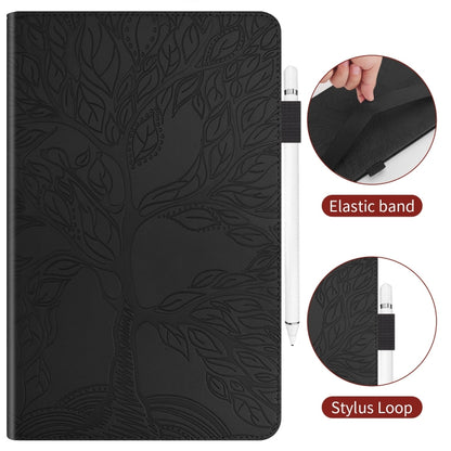 For Samsung Galaxy Tab S9+ / S9 FE+ Life Tree Series Horizontal Flip Leather Tablet Case(Black) - Galaxy Tab S9+ Cases by buy2fix | Online Shopping UK | buy2fix