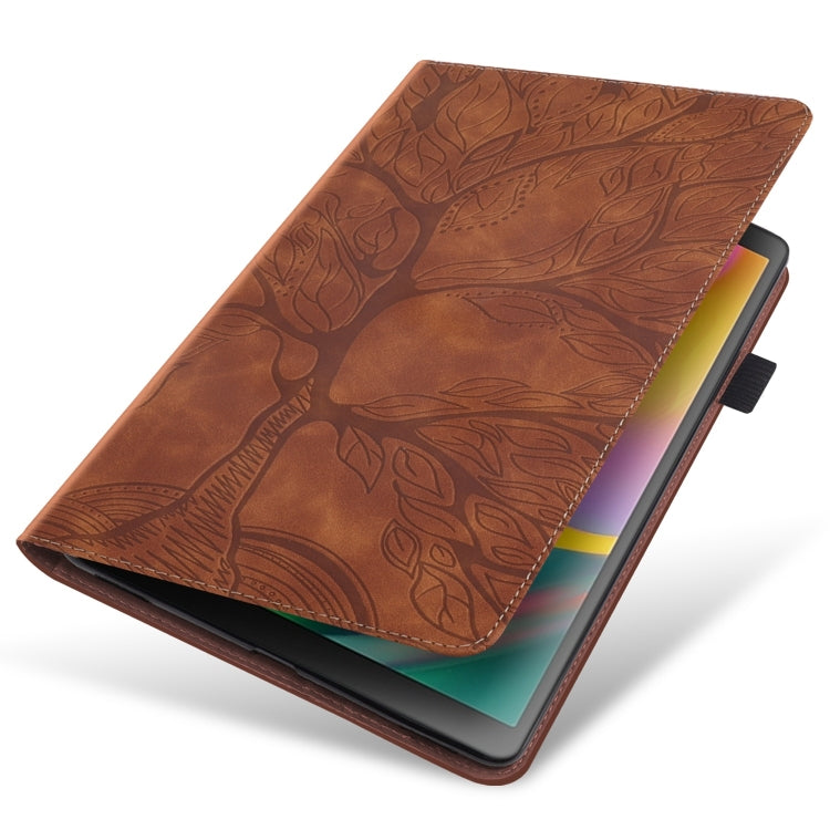 For Samsung Galaxy Tab S9+ / S9 FE+ Life Tree Series Horizontal Flip Leather Tablet Case(Brown) - Galaxy Tab S9+ Cases by buy2fix | Online Shopping UK | buy2fix