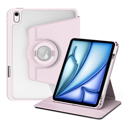 For iPad Air 13 2024 Acrylic 360 Rotation Detachable Leather Tablet Case(Sand Pink) - iPad Air 13 2024 Cases by buy2fix | Online Shopping UK | buy2fix