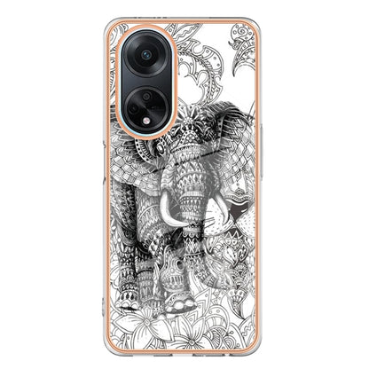 For OPPO A98 Electroplating Marble Dual-side IMD Phone Case(Totem Elephant) - OPPO Cases by buy2fix | Online Shopping UK | buy2fix