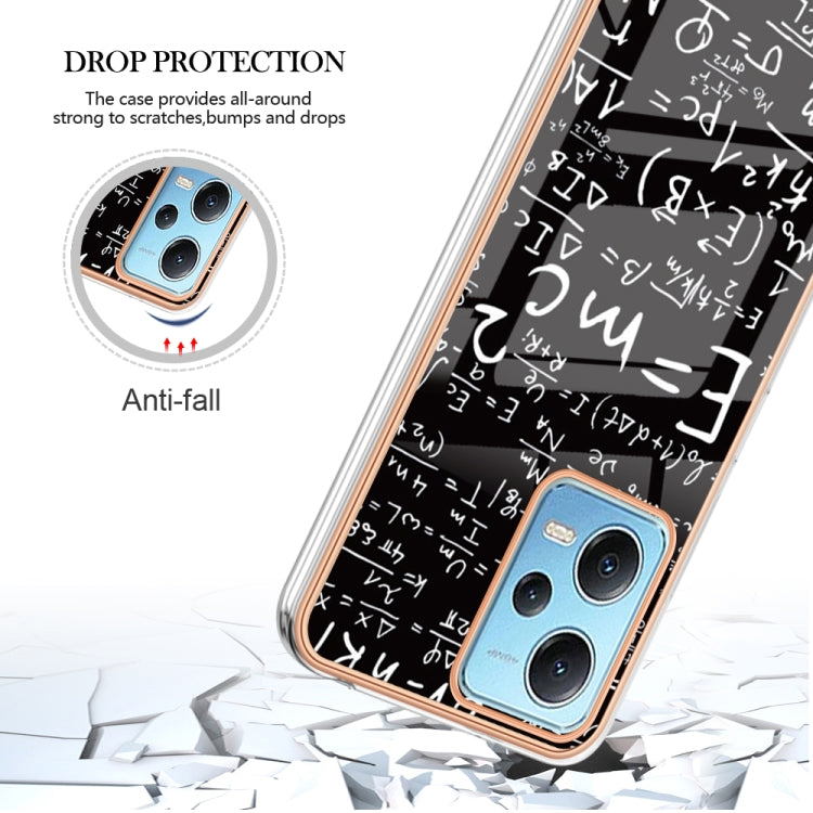 For Xiaomi Redmi Note 12 5G Global Electroplating Marble Dual-side IMD Phone Case(Equation) - Xiaomi Cases by buy2fix | Online Shopping UK | buy2fix