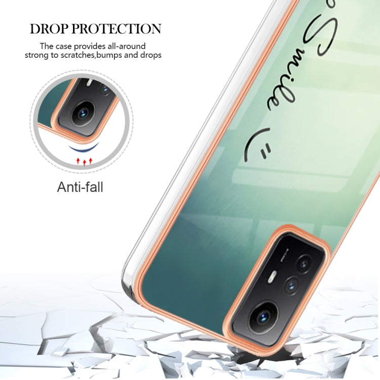 Xiaomi Redmi Note 12S 4G Electroplating Marble Dual-side IMD Phone Case(Smile) - Xiaomi Cases by buy2fix | Online Shopping UK | buy2fix