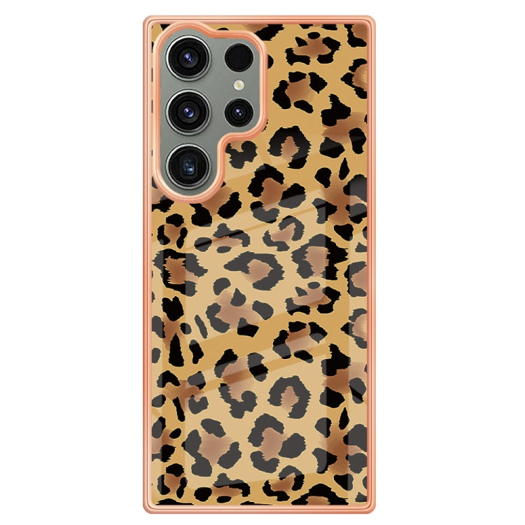 For Samsung Galaxy S23 Ultra 5G Electroplating Marble Dual-side IMD Phone Case(Leopard Print) - Galaxy S23 Ultra 5G Cases by buy2fix | Online Shopping UK | buy2fix