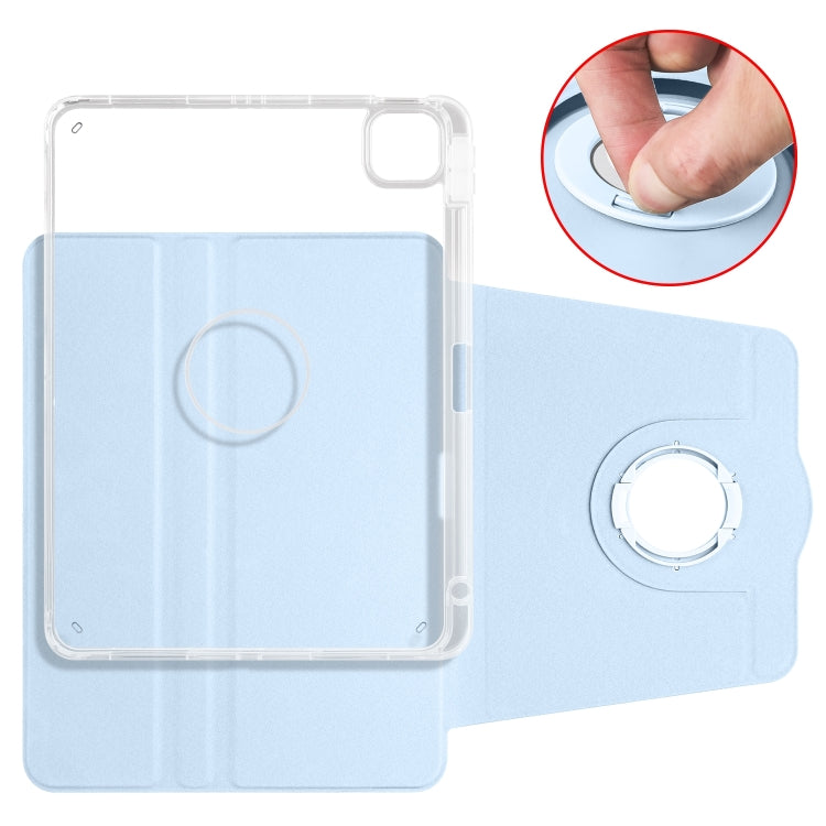 For iPad Air 13 2025 / 2024 Clear Acrylic 360 Rotation Detachable Leather Tablet Case(Ice Blue) - iPad Air 13 2025 / 2024 Cases by buy2fix | Online Shopping UK | buy2fix