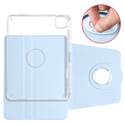 For iPad Air 13 2025 / 2024 Clear Acrylic 360 Rotation Detachable Leather Tablet Case(Ice Blue) - iPad Air 13 2025 / 2024 Cases by buy2fix | Online Shopping UK | buy2fix