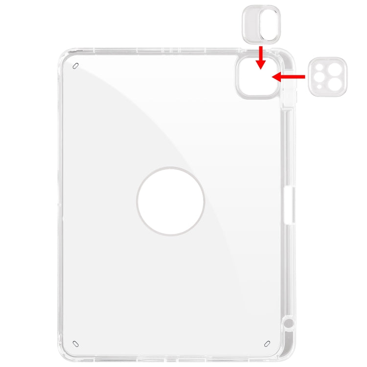 For iPad Air 13 2025 / 2024 Clear Acrylic 360 Rotation Detachable Leather Tablet Case(Ice Blue) - iPad Air 13 2025 / 2024 Cases by buy2fix | Online Shopping UK | buy2fix