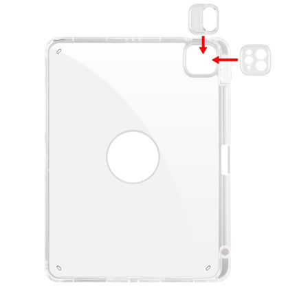 For iPad Air 13 2025 / 2024 Clear Acrylic 360 Rotation Detachable Leather Tablet Case(Ice Blue) - iPad Air 13 2025 / 2024 Cases by buy2fix | Online Shopping UK | buy2fix