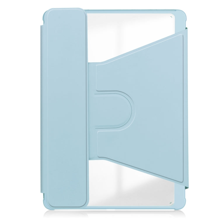 For Samsung Galaxy Tab S9 FE+ 360 Rotation Transparent Smart Leather Case with Keyboard(Sky Blue) - Galaxy Tab S9 FE+ by buy2fix | Online Shopping UK | buy2fix