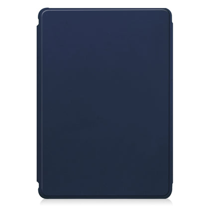 For Samsung Galaxy Tab S9 FE 360 Rotation Transparent Smart Leather Case with Keyboard(Dark Blue) - Galaxy Tab S9 FE by buy2fix | Online Shopping UK | buy2fix