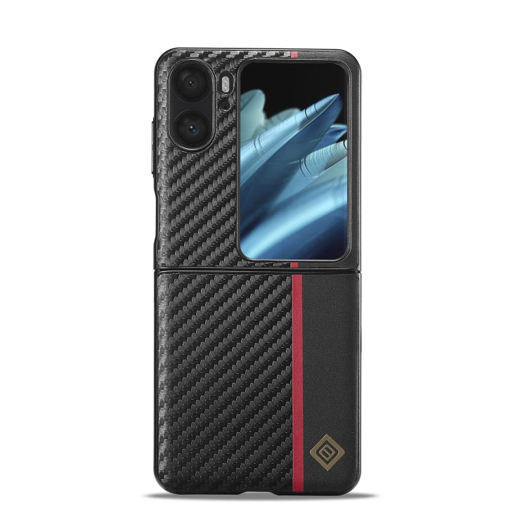 For OPPO Find N2 Flip LC.IMEEKE 3 in 1 Carbon Fiber Texture Shockproof Phone Case(Black) - Find N2 Flip Cases by LC.IMEEKE | Online Shopping UK | buy2fix