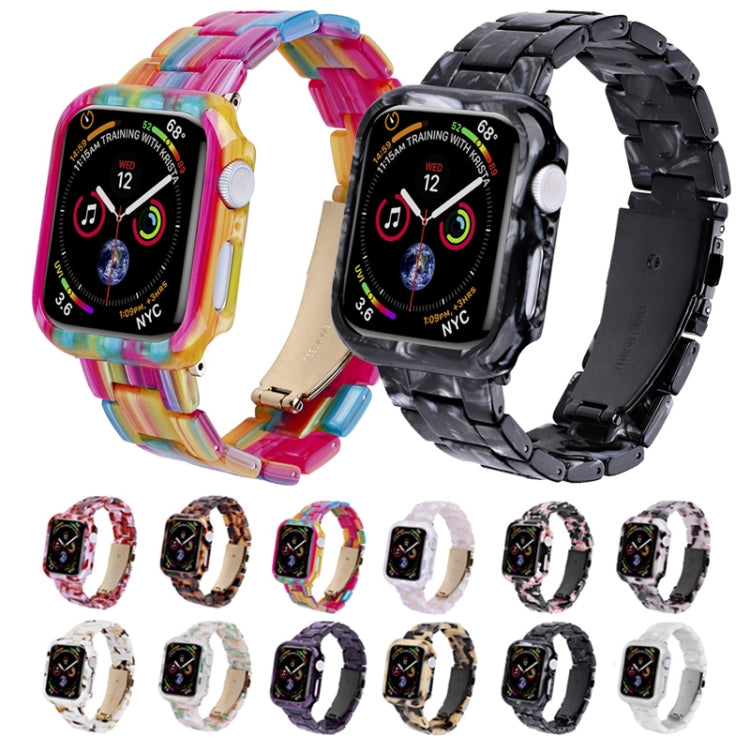 For Apple Watch Ultra 2 / Ultra 49mm Printed Resin PC Watch Band Case Kit(Black Pink) - Watch Cases by buy2fix | Online Shopping UK | buy2fix