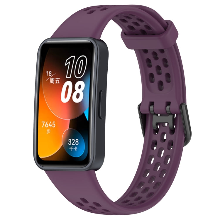 For Huawei Band 8 Solid Color Breathable Silicone Watch Band(Purple) - Watch Bands by buy2fix | Online Shopping UK | buy2fix