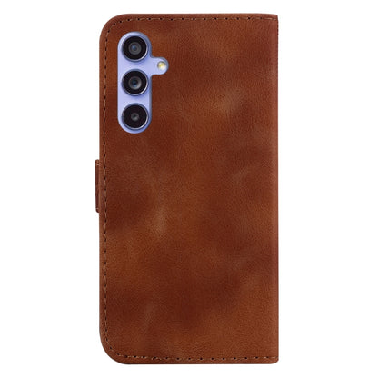 For Samsung Galaxy S23 FE 5G 7-shaped Embossed Leather Phone Case(Brown) - Galaxy S23 FE 5G Cases by buy2fix | Online Shopping UK | buy2fix