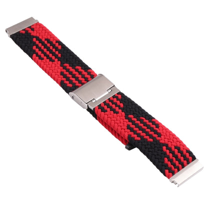 For Samsung Galaxy Watch 6 / 6 Classic Nylon Braided Metal Buckle Watch Band(Z Black Red) - Watch Bands by buy2fix | Online Shopping UK | buy2fix