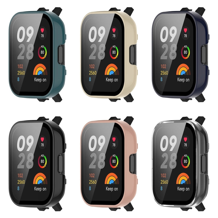 For Redmi Watch 3 Lite / Redmi Watch 3 Active PC + Tempered Film Integrated Watch Protective Case(Transparent) - Watch Cases by buy2fix | Online Shopping UK | buy2fix