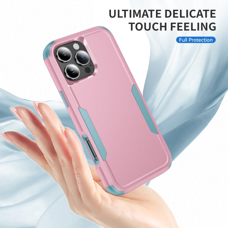 For iPhone 16 Pro Max Commuter Shockproof TPU + PC Phone Case(Pink+Grey Green) - iPhone 16 Pro Max Cases by buy2fix | Online Shopping UK | buy2fix