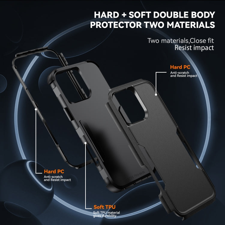 For iPhone 16 Pro Max Commuter Shockproof TPU + PC Phone Case(Black) - iPhone 16 Pro Max Cases by buy2fix | Online Shopping UK | buy2fix