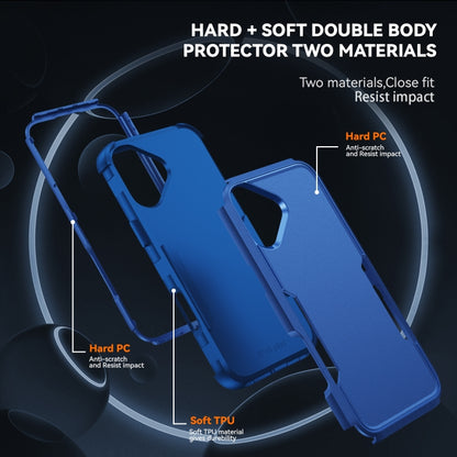 For iPhone 16 Commuter Shockproof TPU + PC Phone Case(Royal Blue) - iPhone 16 Cases by buy2fix | Online Shopping UK | buy2fix