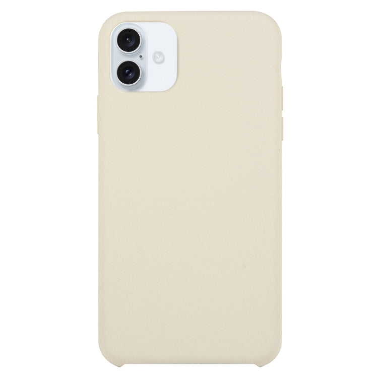 For iPhone 16 Solid Silicone Phone Case(Beige) - iPhone 16 Cases by buy2fix | Online Shopping UK | buy2fix