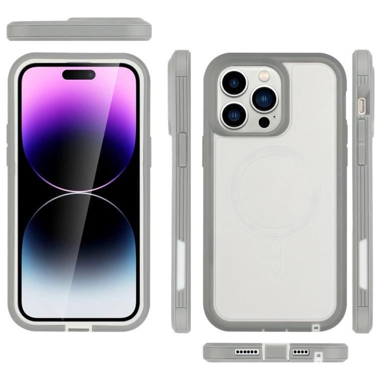 For iPhone 15 Plus Defender Series XT MagSafe Magnetic PC + TPU Shockproof Phone Case(White+Grey) - iPhone 15 Plus Cases by buy2fix | Online Shopping UK | buy2fix