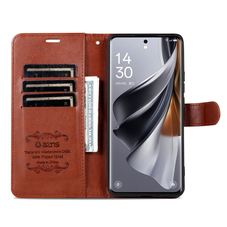 For OPPO Find X7 Ultra AZNS Sheepskin Texture Flip Leather Phone Case(Brown) - OPPO Cases by AZNS | Online Shopping UK | buy2fix