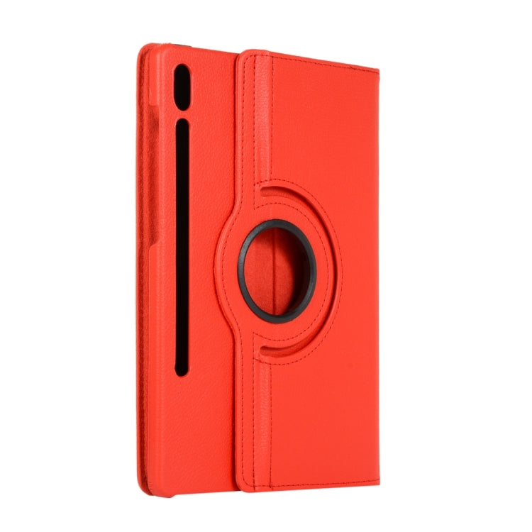 For Samsung Galaxy Tab S9 Ultra 360 Degrees Rotation Holder Litchi Texture Leather Tablet Case(Red) - Galaxy Tab S9 Ultra Cases by buy2fix | Online Shopping UK | buy2fix