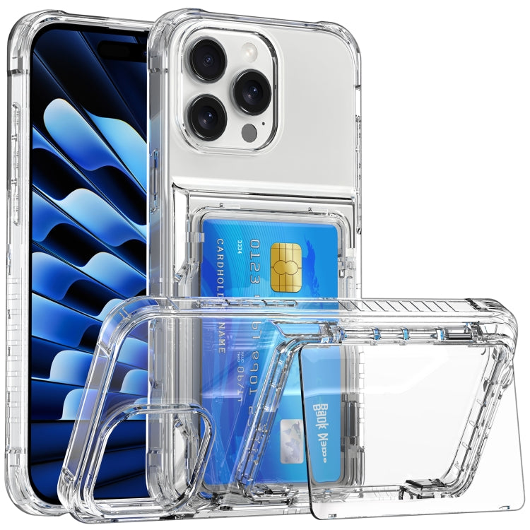 For iPhone 16 Pro Crystal Clear Flip Card Slot Phone Case(Transparent) - iPhone 16 Pro Cases by buy2fix | Online Shopping UK | buy2fix