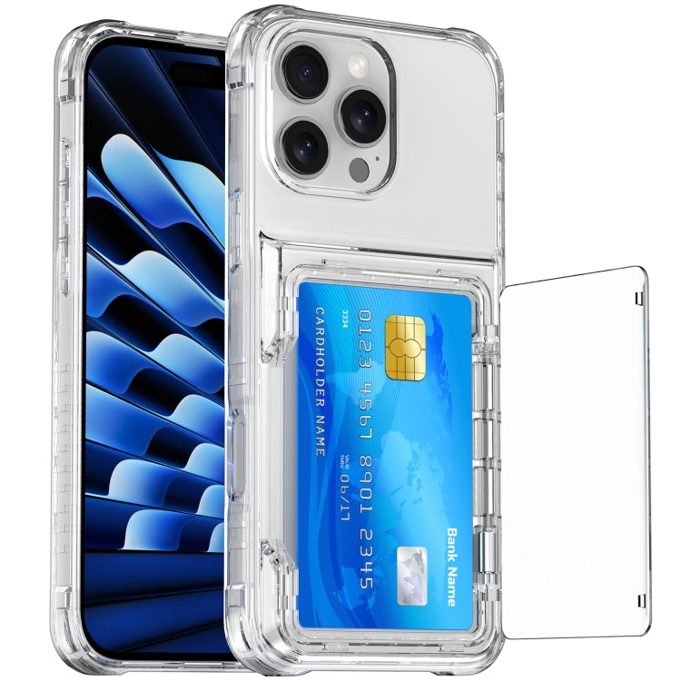 For iPhone 16 Pro Crystal Clear Flip Card Slot Phone Case(Transparent) - iPhone 16 Pro Cases by buy2fix | Online Shopping UK | buy2fix