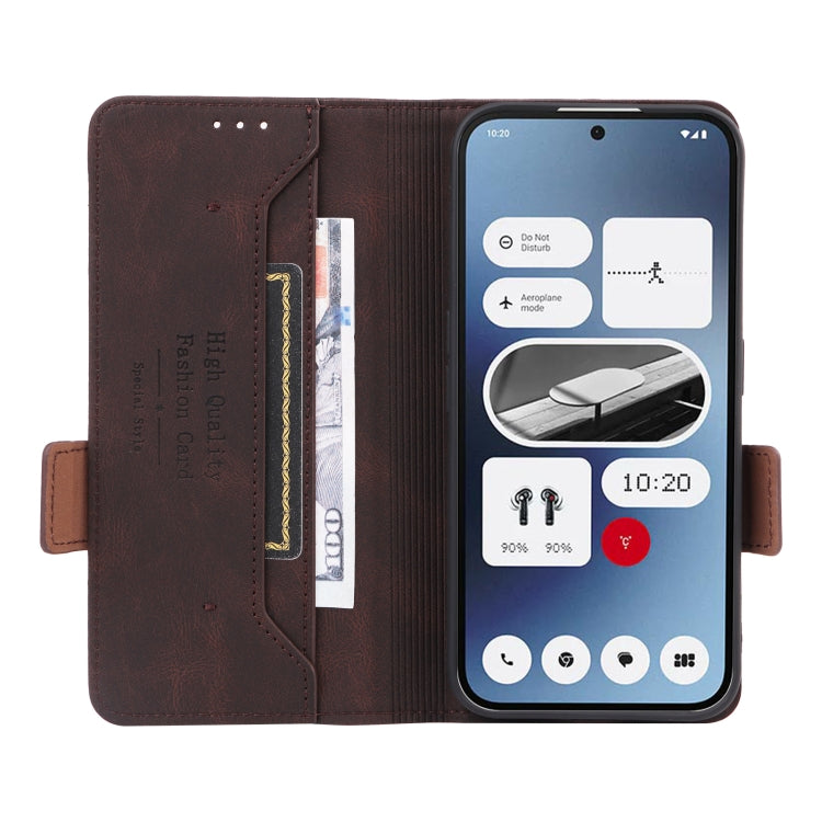 For Nothing Phone 2a Magnetic Clasp Leather Phone Case(Brown) - More Brand by buy2fix | Online Shopping UK | buy2fix