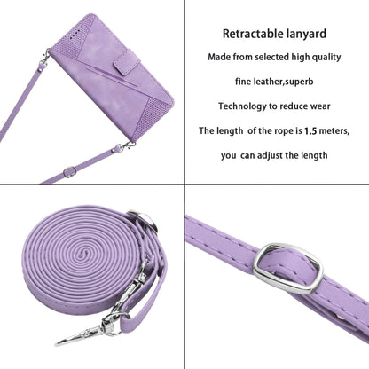 For Motorola Moto G Stylus 5G 2024 Dream Triangle Leather Phone Case with Lanyard(Purple) - Motorola Cases by buy2fix | Online Shopping UK | buy2fix