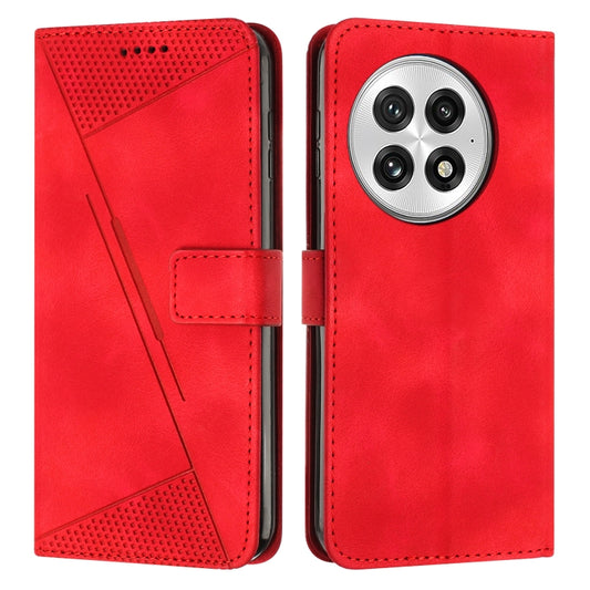 For OnePlus 13 Dream Triangle Leather Phone Case with Lanyard(Red) - OnePlus Cases by buy2fix | Online Shopping UK | buy2fix