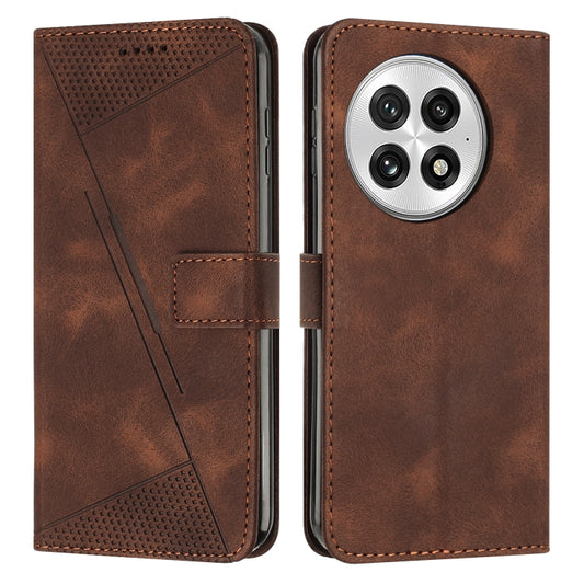 For OnePlus 13 Dream Triangle Leather Phone Case with Lanyard(Brown) - OnePlus Cases by buy2fix | Online Shopping UK | buy2fix