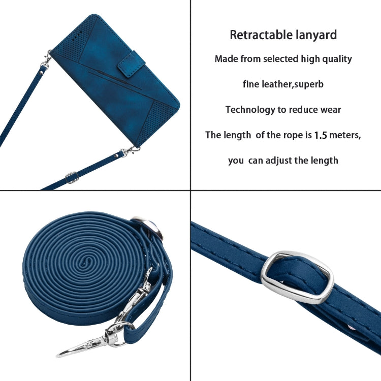 For Xiaomi Redmi K70E Dream Triangle Leather Phone Case with Lanyard(Blue) - K70E Cases by buy2fix | Online Shopping UK | buy2fix