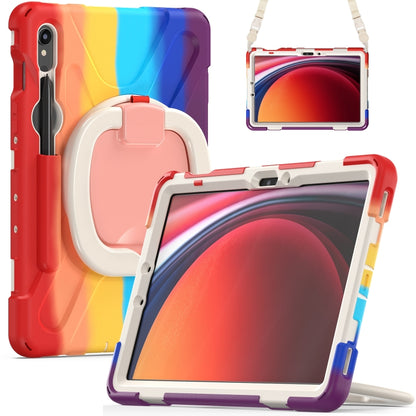 For Samsung Galaxy Tab S9 / S8 / S7 Silicone Hybrid PC Tablet Case with Holder & Shoulder Strap(Colorful Red) - Other Galaxy Tab PC by buy2fix | Online Shopping UK | buy2fix